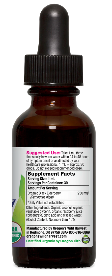 Black Elderberry Elixir, Organic Herbal Extract