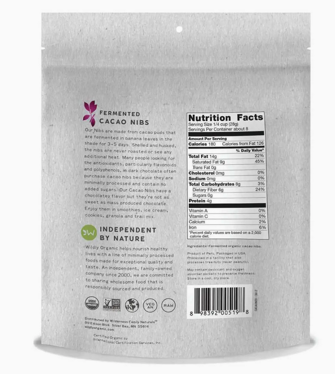 Fermented Organic Cacao Nibs 8 oz