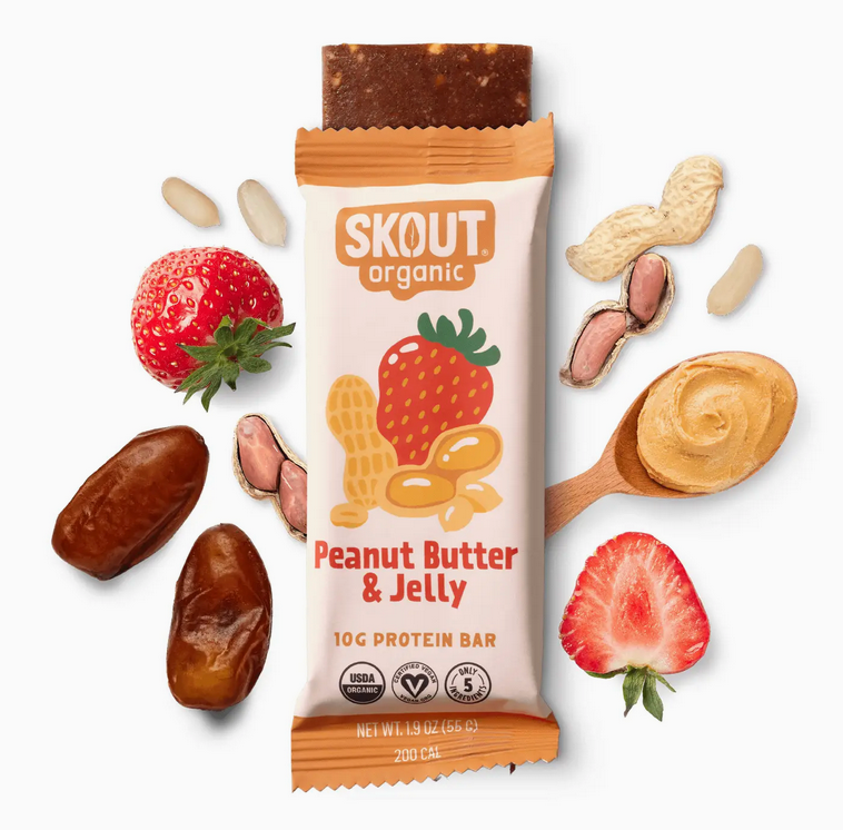 Skout Organic Peanut Butter & Jelly Protein Bar | Vegan