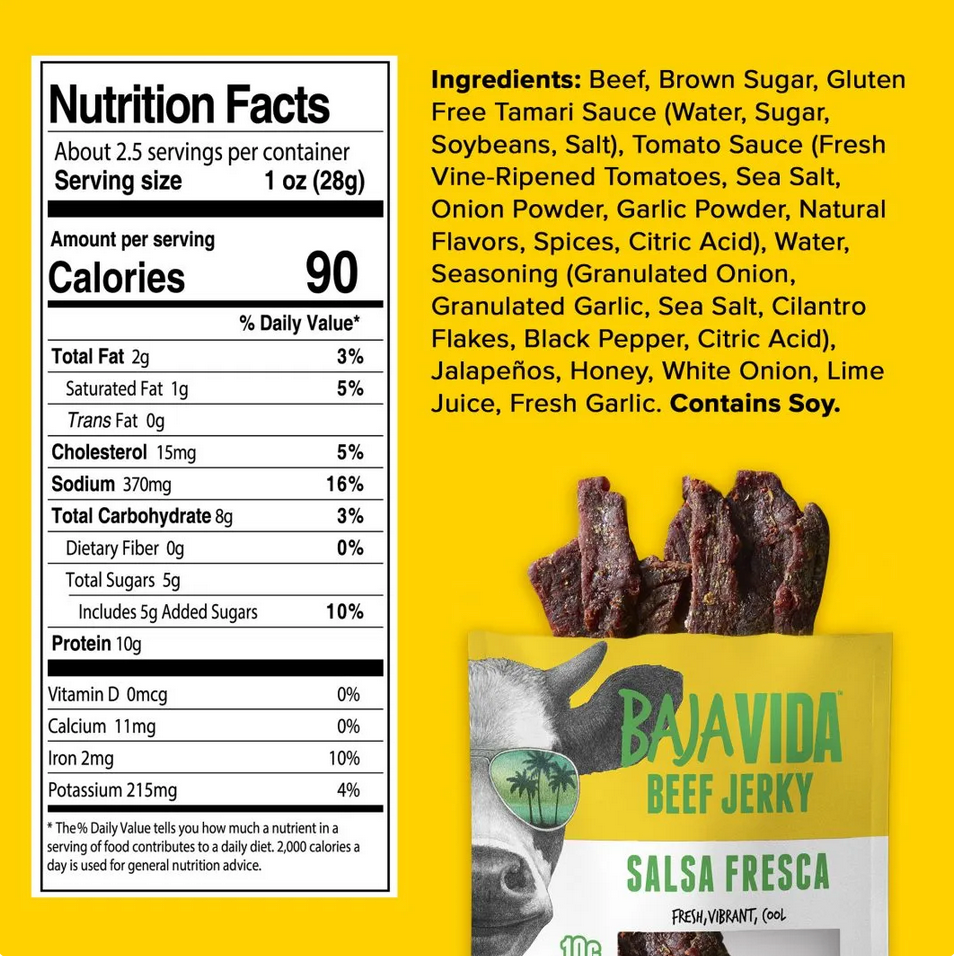 Baja Vida Beef Jerky - 2.5oz Salsa Fresca