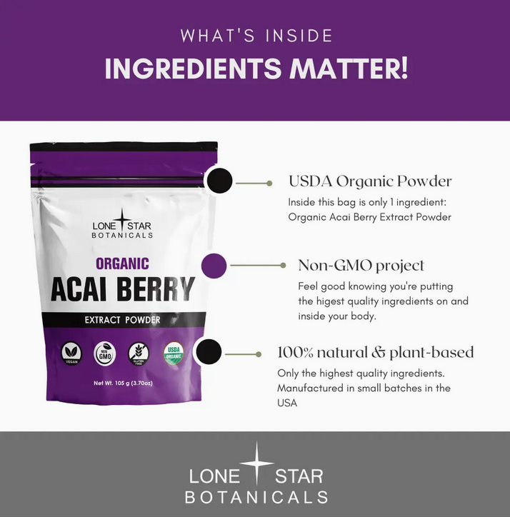 Organic Acai Berry Extract Powder - 3.52 oz