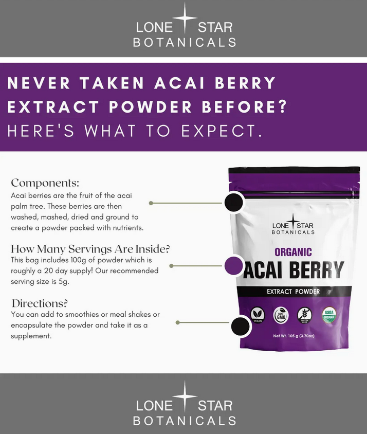 Organic Acai Berry Extract Powder - 3.52 oz