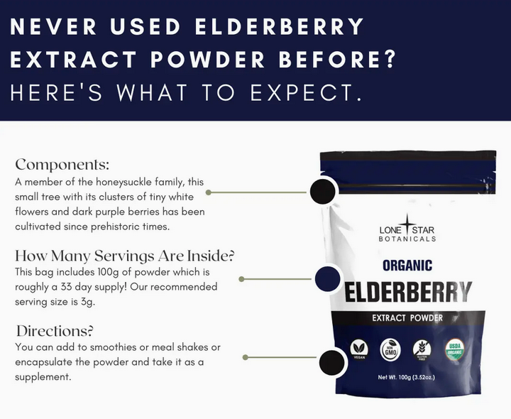 Organic Elderberry Extract Powder -- 3.52 oz