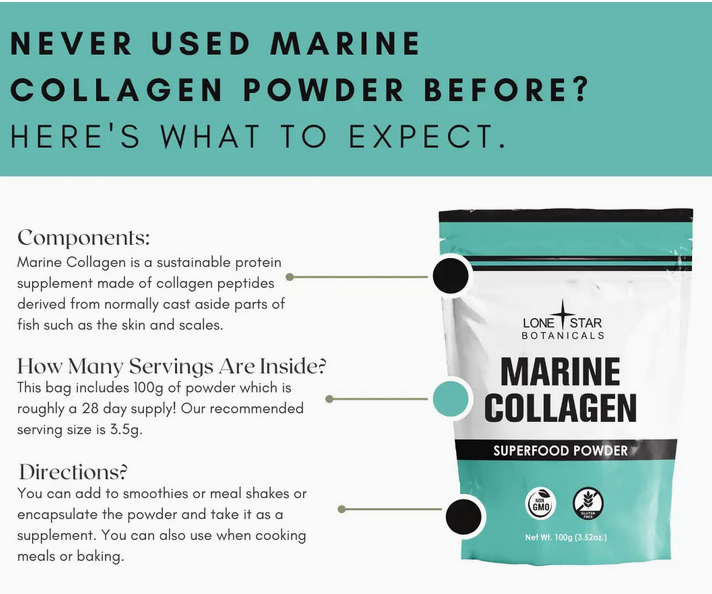 Organic Marine Collagen Powder -- 3.52 oz