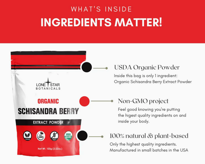 Organic Schisandra Berry Extract Powder -- 3.52 oz