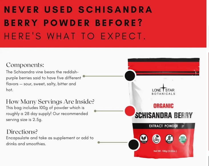 Organic Schisandra Berry Extract Powder -- 3.52 oz