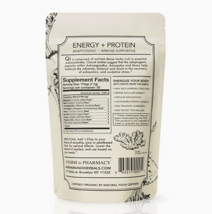 Qi | Energy + Stamina | Adaprogenic | Grounding | Nourishing