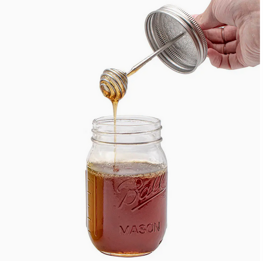 Honey Dipper Stainless Steel Lid For Mason Jars