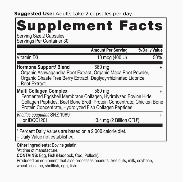 Hormone Balance + Collagen | Capsules (30 Servings)