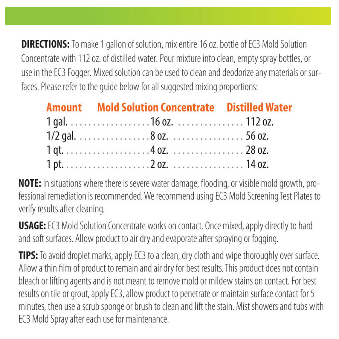 EC3 Essentials Mold Solution Concentrate