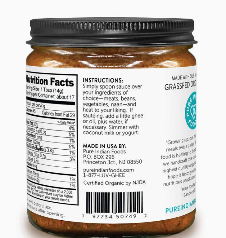 Madras Curry Simmer Sauce, Organic