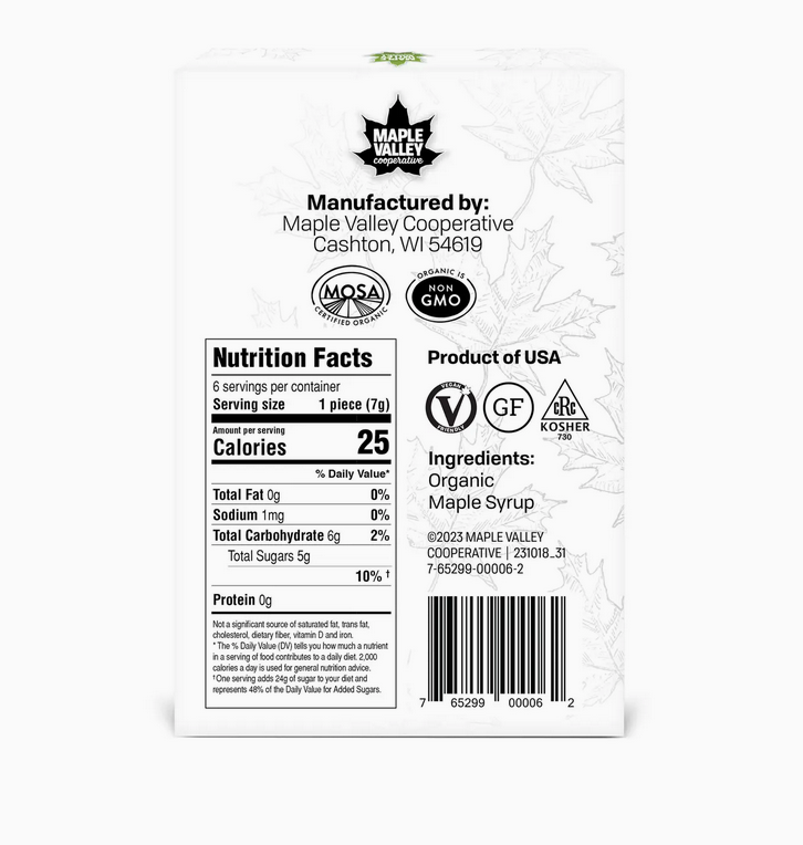 Maple Candy Organic 6 Piece