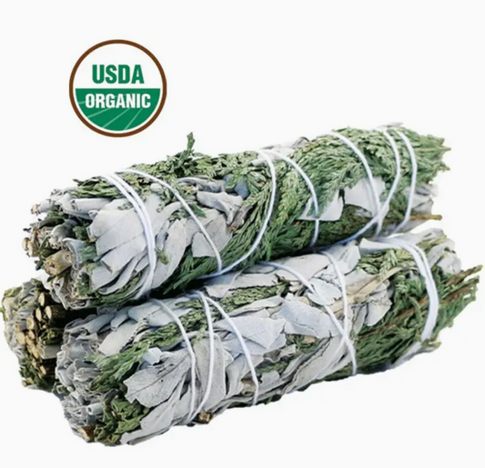 White Sage & Cedar Smudge Stick 4"