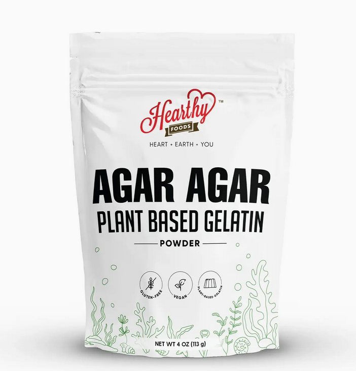 Hearthy Foods Agar Agar Powder (4oz) Vegan Gelatin Substitute