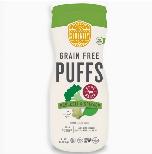 Broccoli & Spinach Grain Free Puffs with Bone Broth