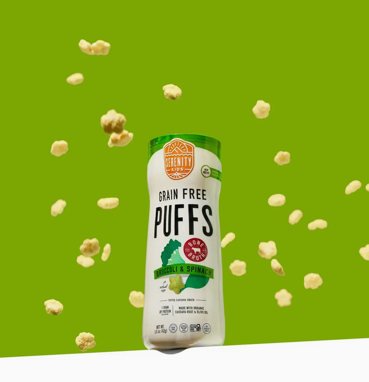 Broccoli & Spinach Grain Free Puffs with Bone Broth