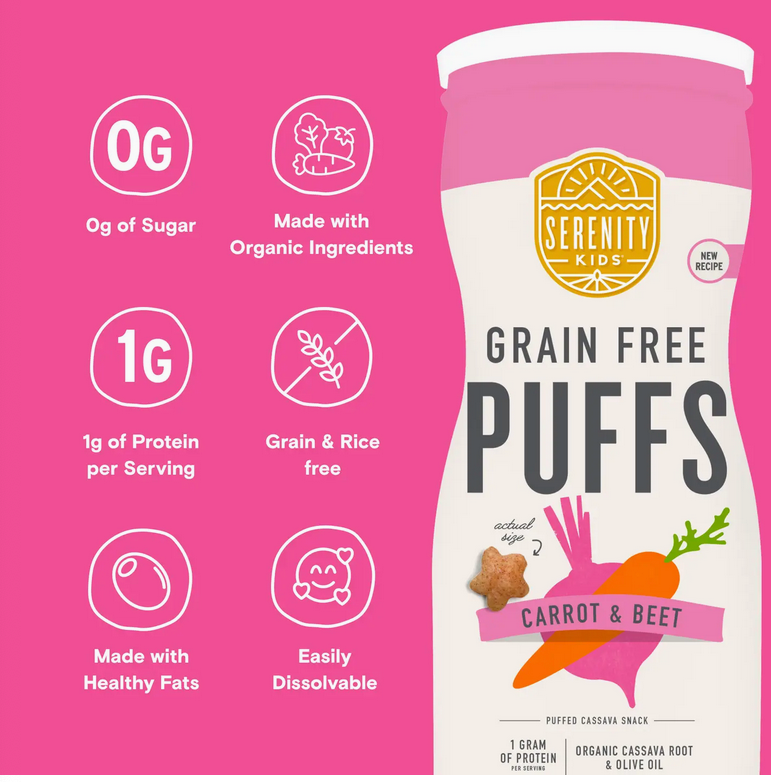 Carrot & Beet Grain Free Puffs with Olive Oil