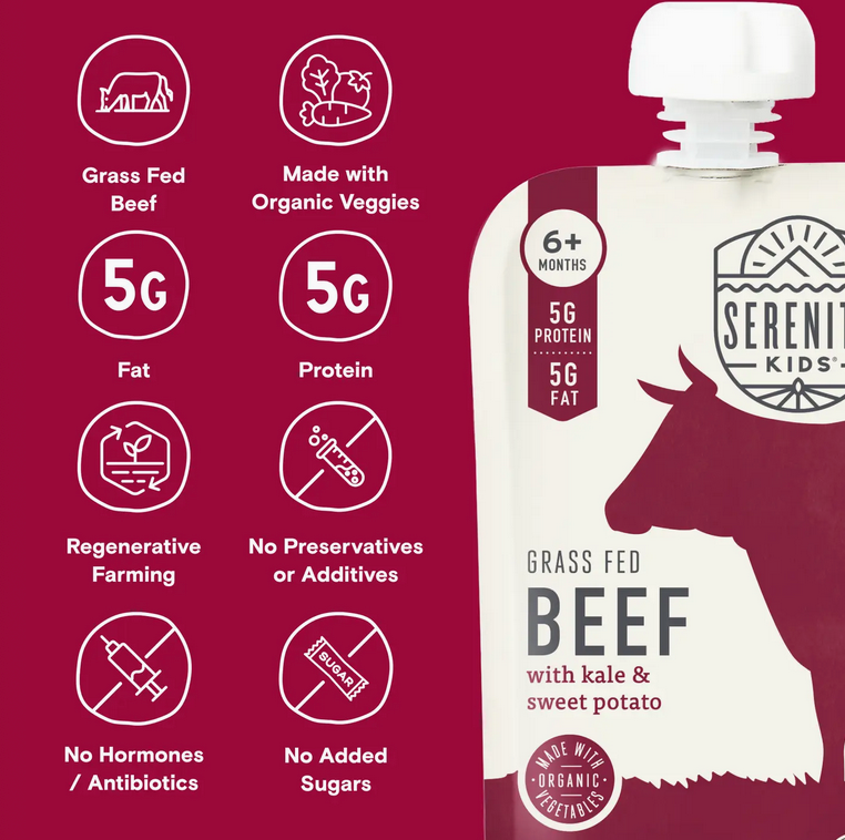 Grass Fed Beef Baby Food (6 Pouches)