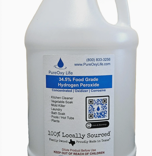 128oz Gallon 34.5% Concentrated Food Grade Hydrogen Peroxide