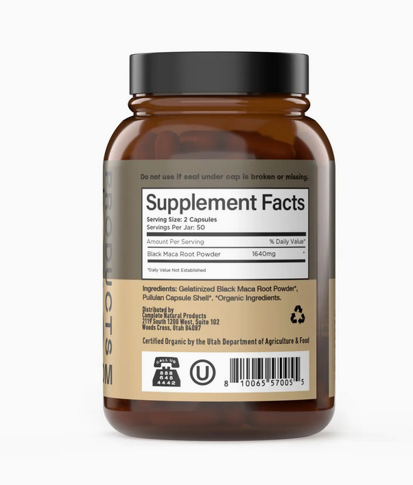 Organic Black Maca Root Capsules