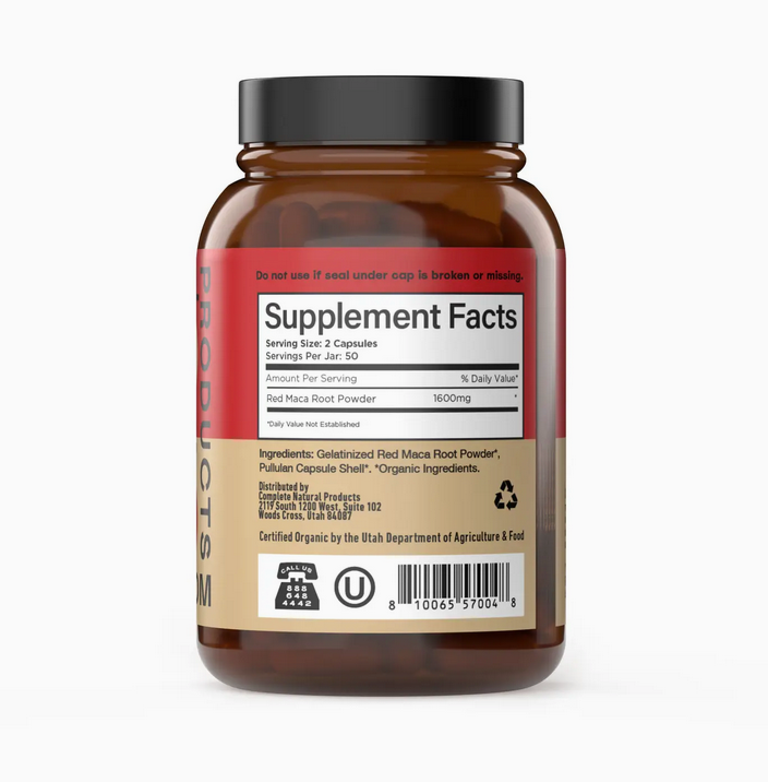 Organic Red Maca Root Capsules
