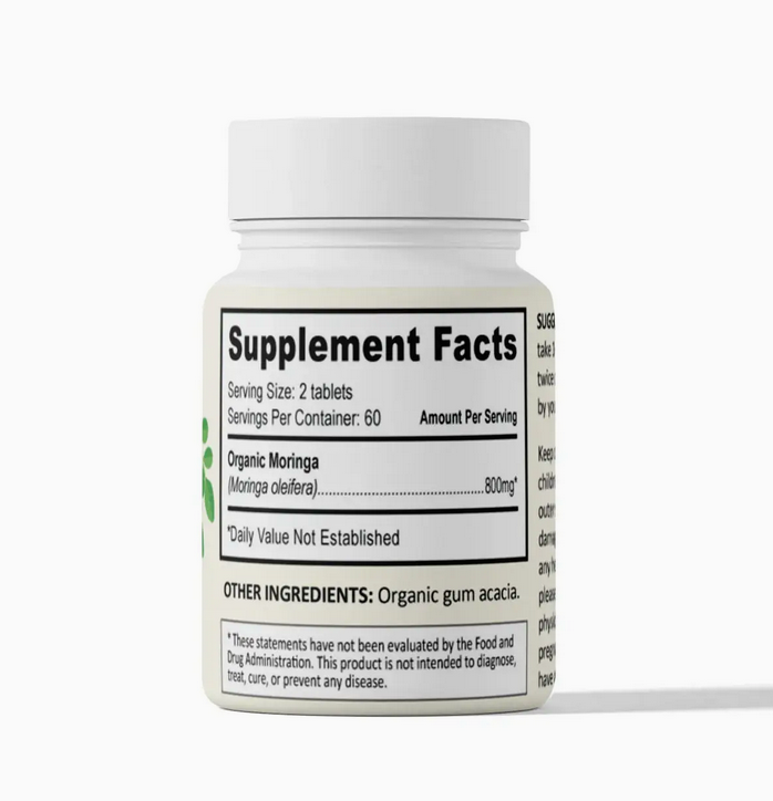 Organic Moringa Tablets (120 Ct)