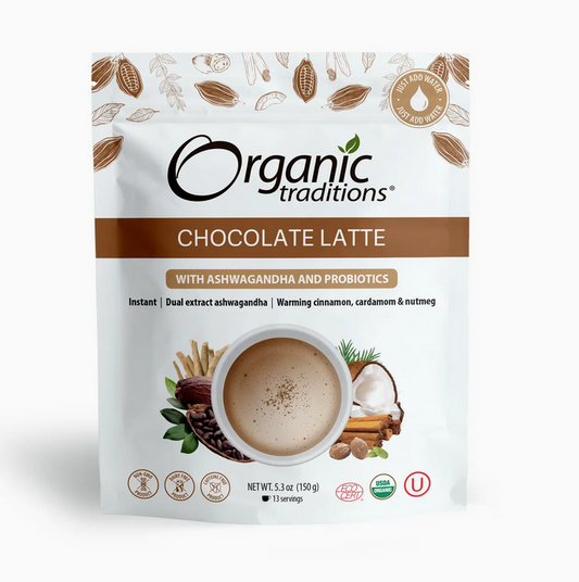 Chocolate Latte with Ashwagandha and Probiotics