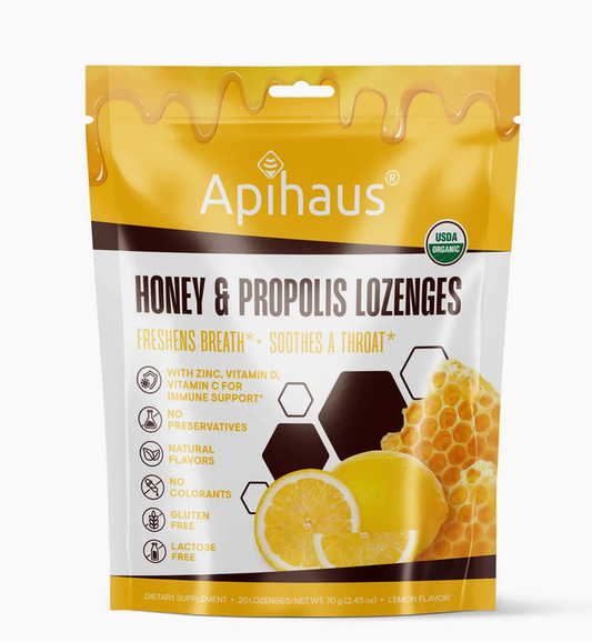 Apihaus Honey and Propolis Lozenges Lemon Flavor