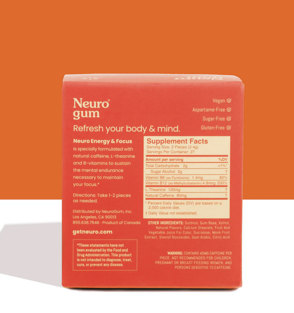 NEUROGUM ENERGY & FOCUS™ ATTENTION | COGNITION | PRODUCTIVITY