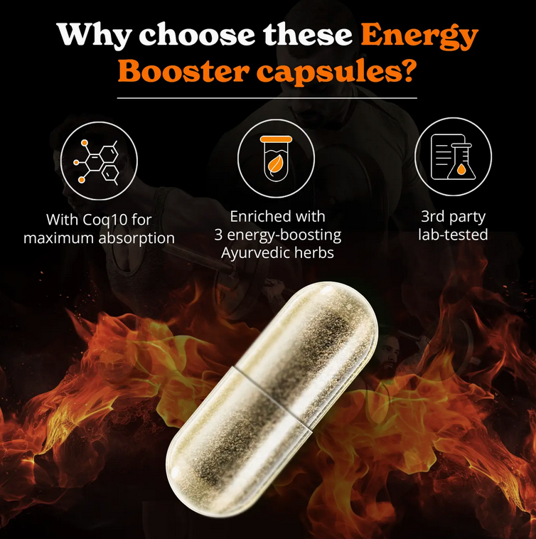 Tongkat Ali Capsules | Ginseng, Ashwagandha & CoQ10 | Helps with Energy, Stamina & Overall Vitality