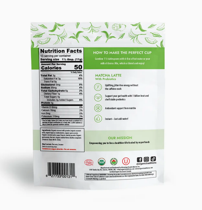 Matcha Latte with Probiotics