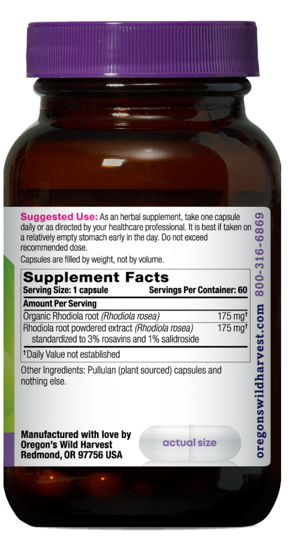 Rhodiola Capsules - Adaptogen/Resistance