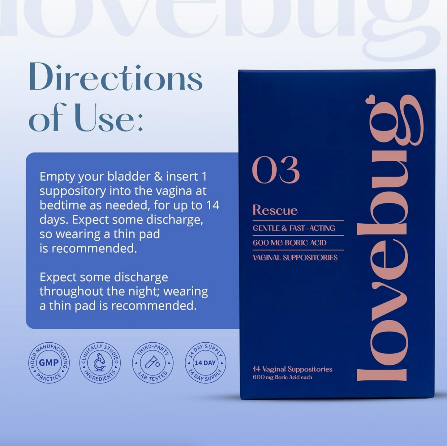 Rescue- Vaginal Boric Acid Suppositories