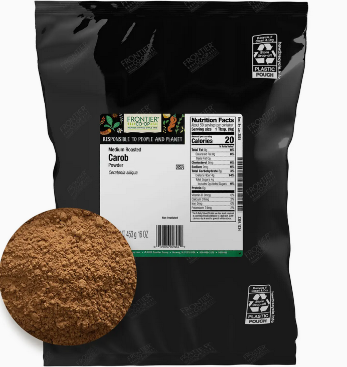 Organic Carob Powder (Cocoa Substitute), Medium Roast, 1lb