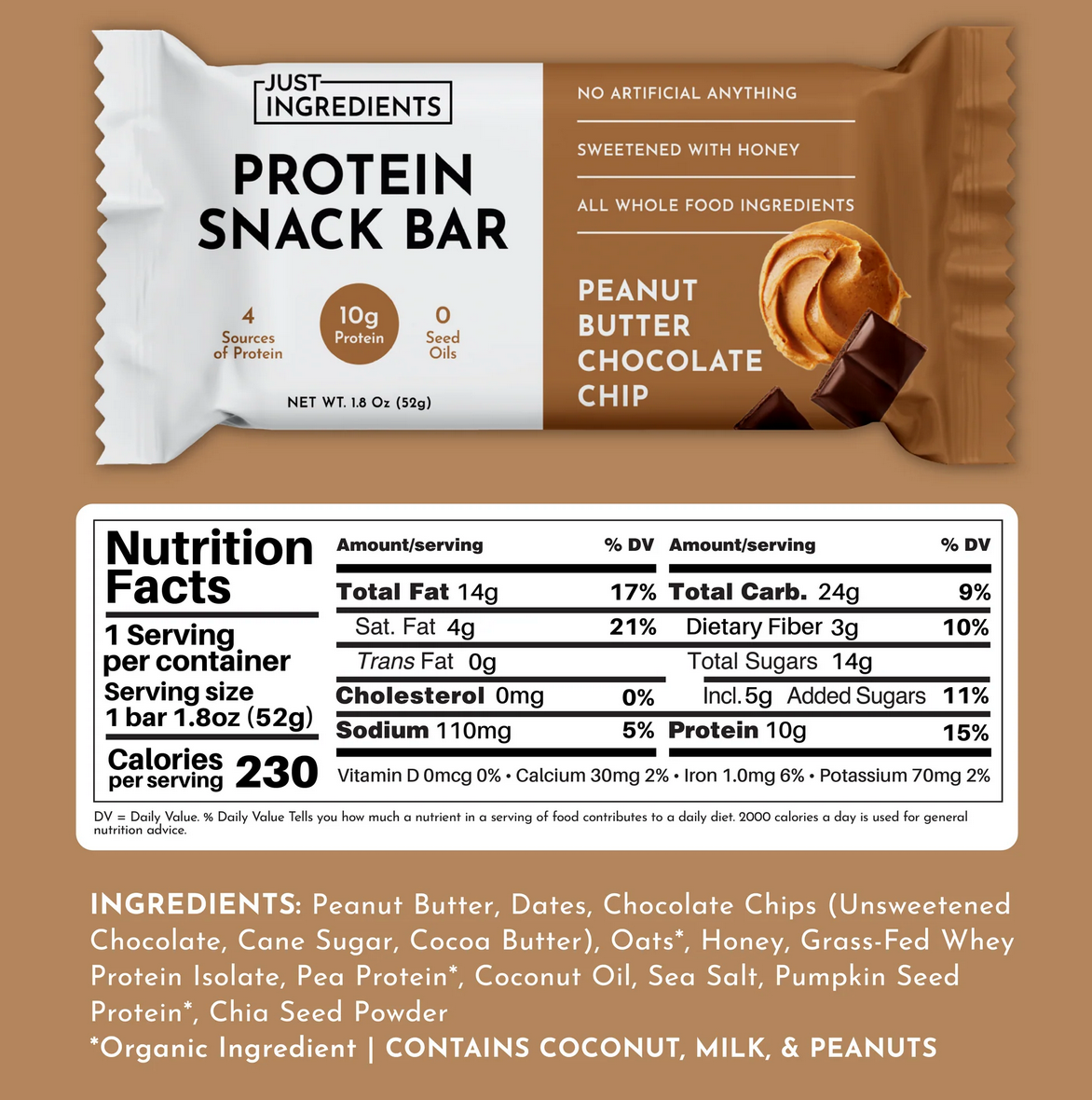 Protein Snack Bar - Peanut Butter Chocolate Chip (12-pack)