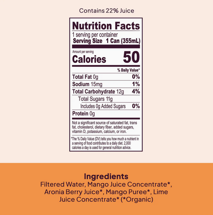 Organic Mango, Lime & Aronia Berry