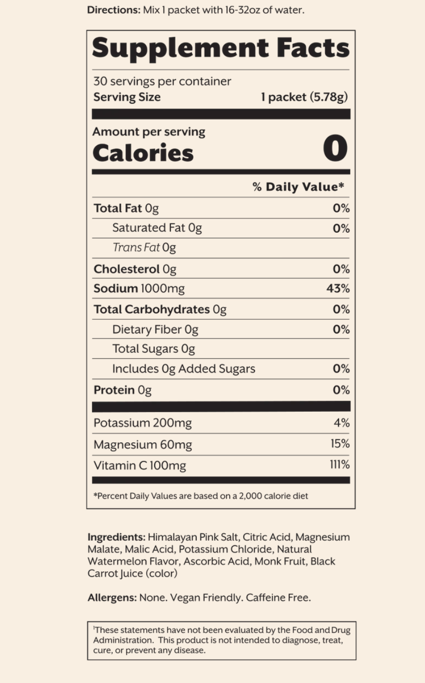Salted Watermelon Electrolyte Drink Mix