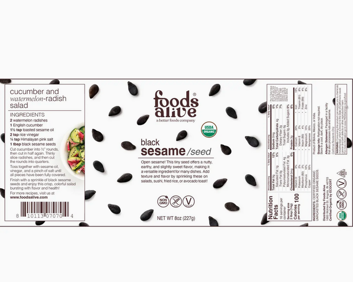 Black Sesame Seeds Shaker - Organic