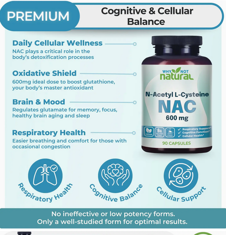 NAC 600 Mg, N-Acetyl Cysteine Capsules