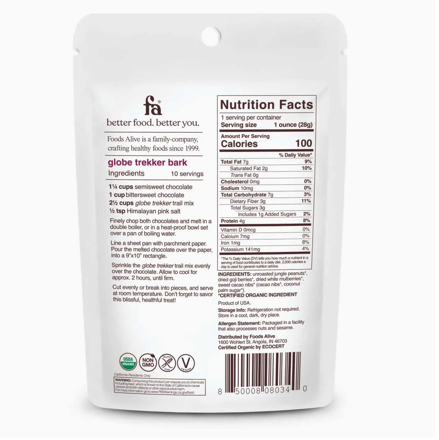 Globe Trekker Trail Mix -Organic