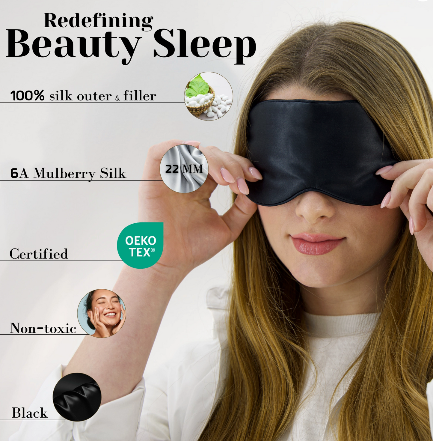 100% Organic Pure Silk Sleep Mask