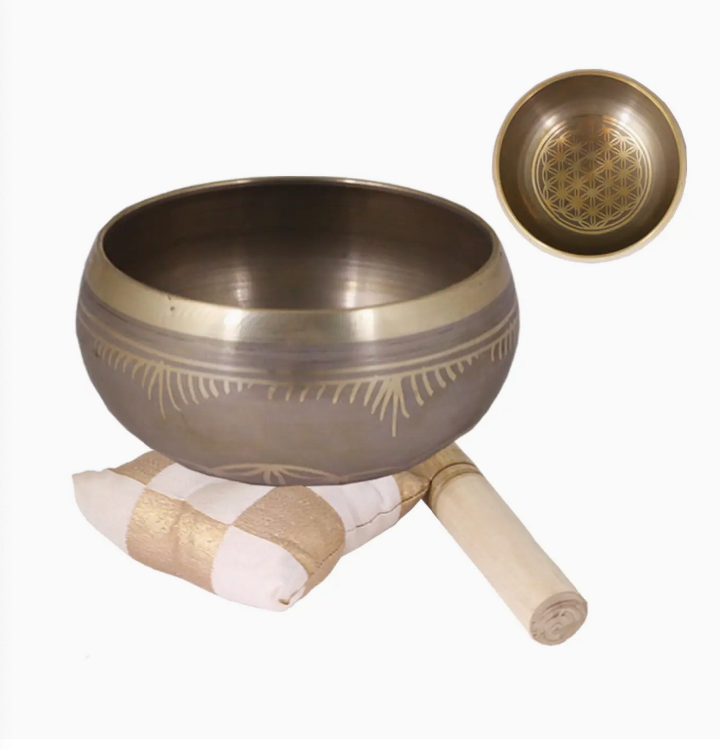 Tibetan Singing Bowl - Flower of Life (Bronze)