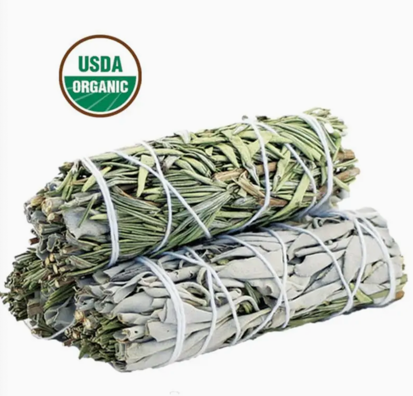 White Sage & Rosemary Smudge Stick (4 in.) Cleansing, Purification + Peace of Mind