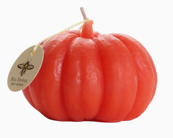 Vela de cera de abejas con forma de calabaza