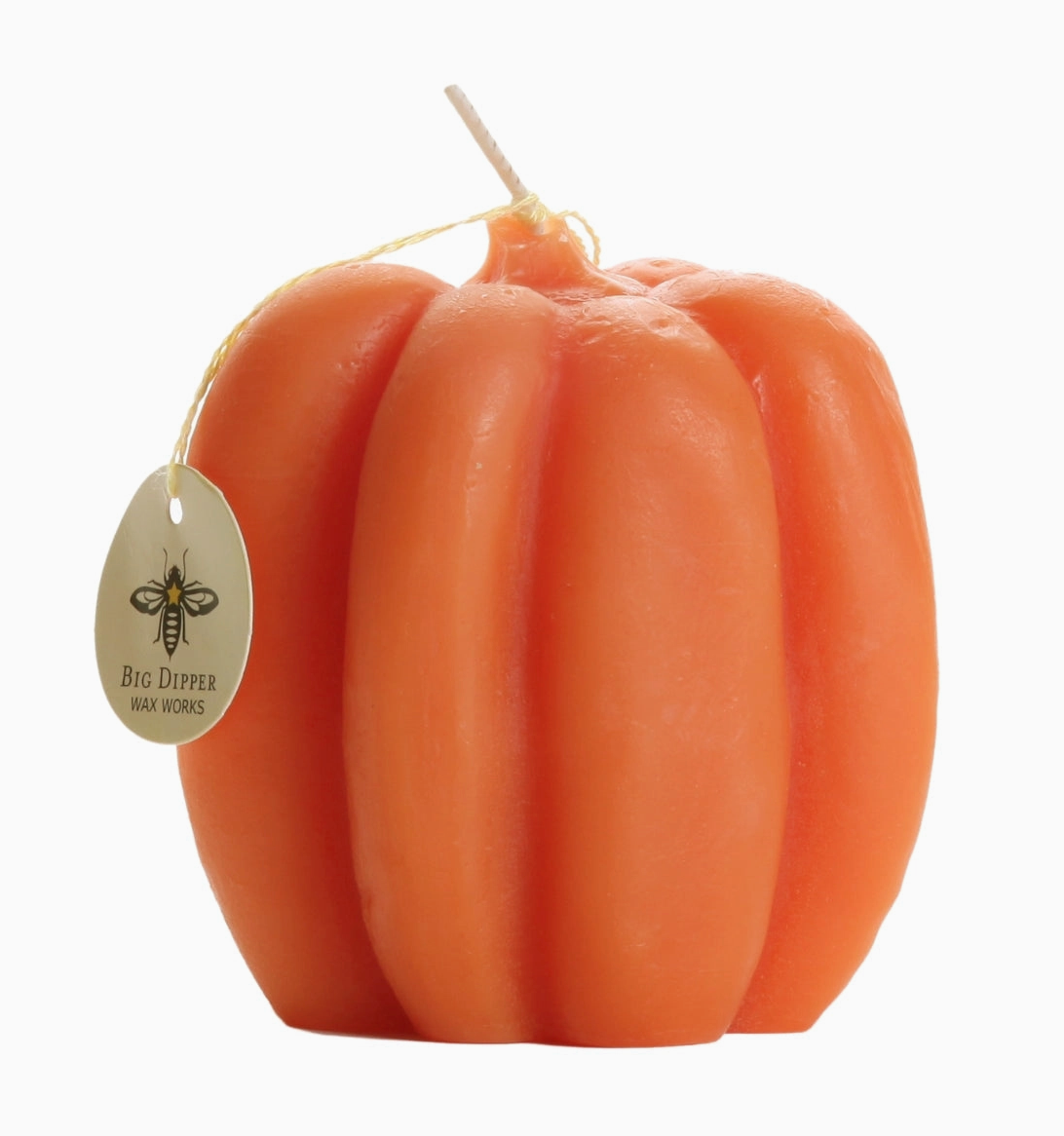 Vela de cera de abejas con forma de calabaza