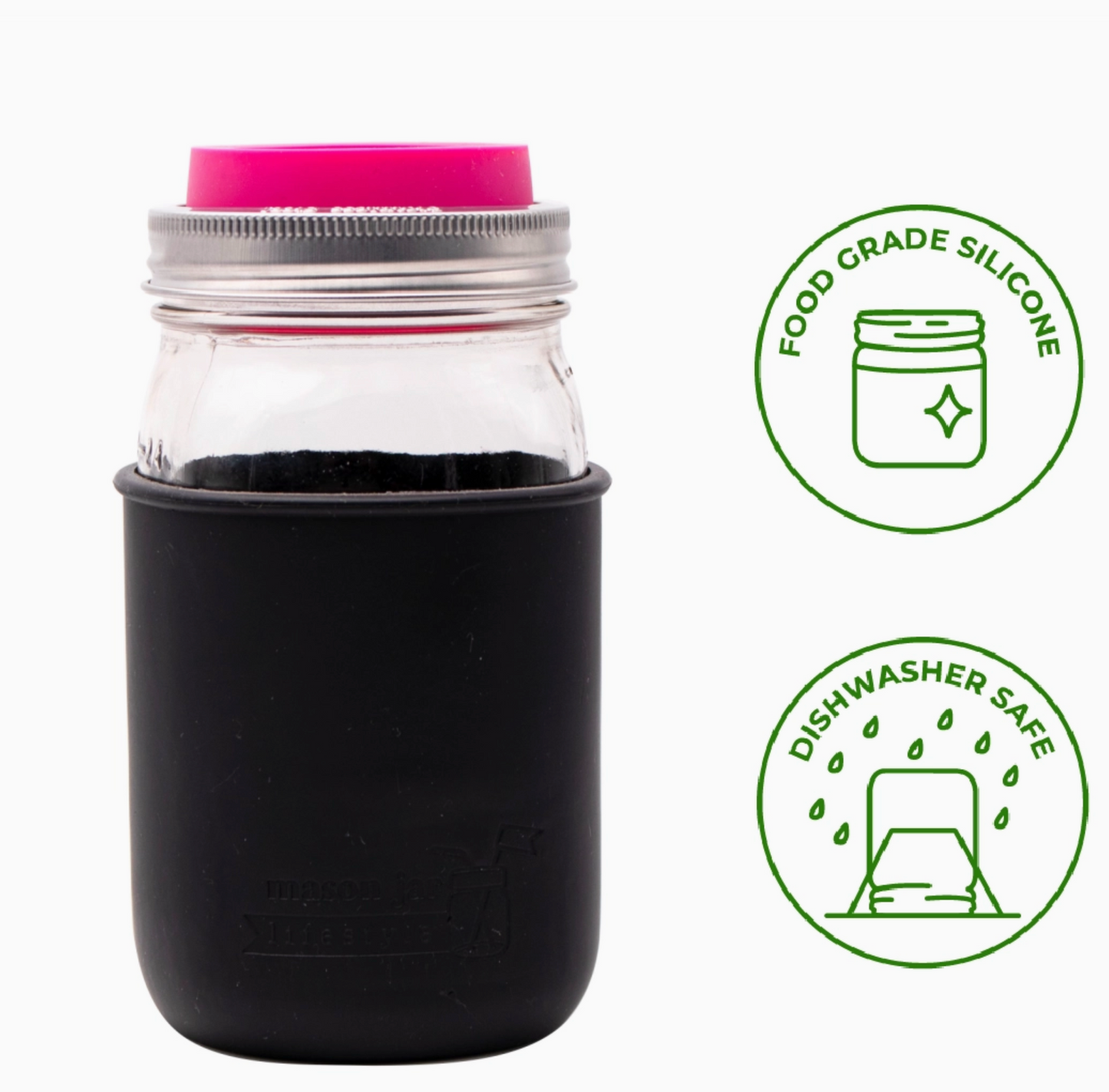 Silicone Sleeve For Regular/Wide Mouth Quart 32oz Mason Jars