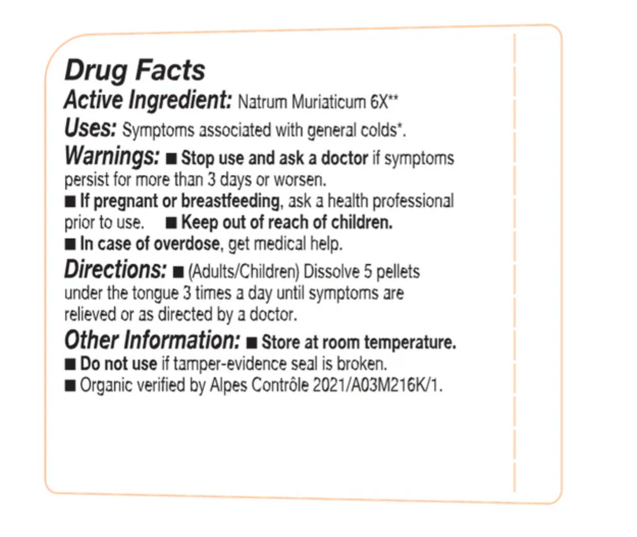 Cell Salt N°9 Natrum Muriaticum Soothing a variety of symptoms associated with general colds in a natural and gentle way.