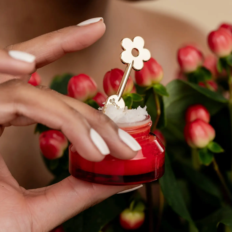 Lip Care Spatula, Gold Daisy