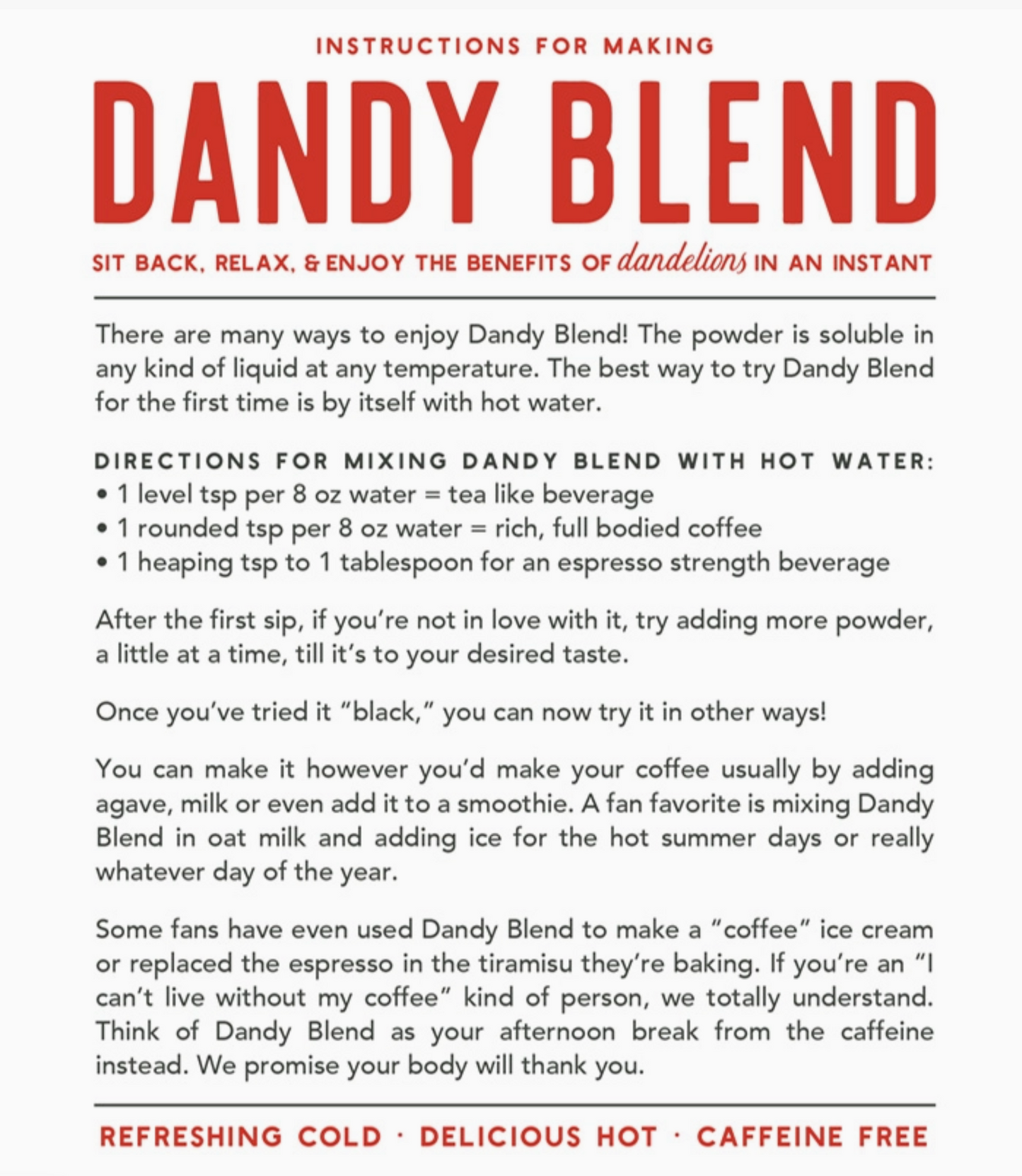 Dandy Blend | Coffee Alternative | Organic
