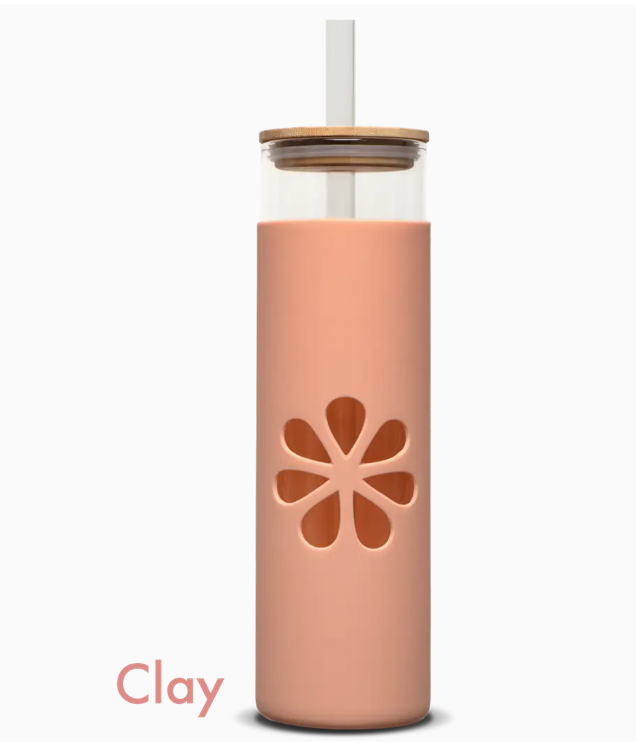 Hydromom Quencher Glass Bottle with Silicone Sleeve